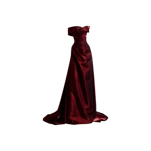 DITB Бургунди Женские Платья без Рукавов