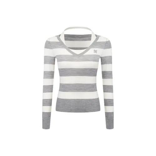 Ann Andelman Серый Белый Женский Трикотаж