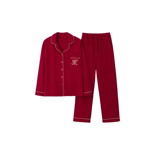 Lanza [1 Комплект одежды] Красный женский пижамный комплект