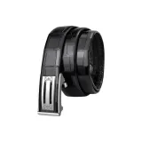 Стиль A Черный Полностью Закрытый Крокодил Кожа Ремень 3,8 см