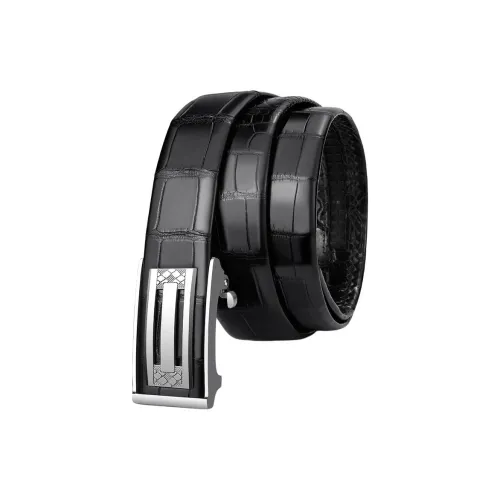 VITAS GLAJOFU Полностью закрытый импортный крокодиловый кожаный ремень мужской 3,8 см