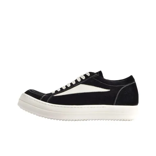 Rick Owens RO Low Топ Стильные Скейтбординги Мужской Черный Белый