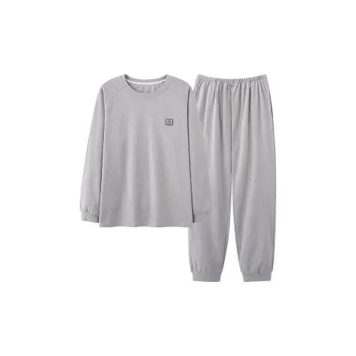 WANANNI Light Gray Men's Pajama Sets WANANNI Светло-серый мужской пижамный комплект