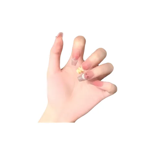 Lulu Candy Cartoon Kitten Кожа Комплиментирующий Длинный Похудение Премиум Румяна Маникюр Средний ЛАДДЕР Желтый Градиентный Милый