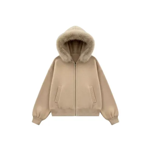 AINUOERMY Хаки Пальто Женское Трикотаж