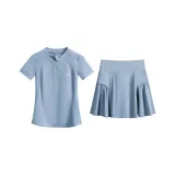 Синий комплект из двух предметов (Юбка из туманно-синего цвета)