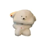 Яблоко, щенок, шапка-ушанка