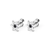 Черный алмаз, шестиконечная звезда, серьги-гвоздики, 1 пара