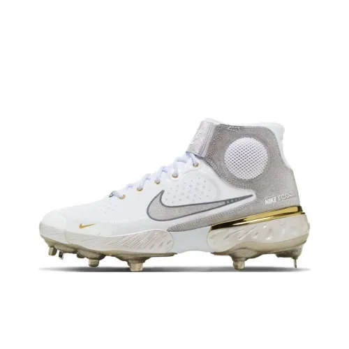 Nike Alpha Huarache Elite 3 Амортизация Высокий Топ Тренировочные Кроссовки Мужские Бежево-Серые