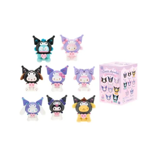 TOP TOY x Sanrio Family Kuromi Party Collection Плюшевый Charm Слепые коробки Одиночная Слепая коробка Полная коробка 8 шт