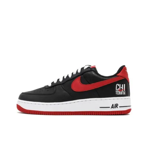 Nike Air Force 1 Low Топ Скейтборд Кроссовки Мужские Черные Красные