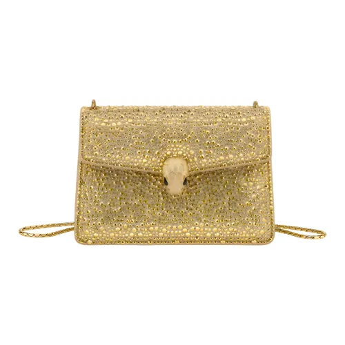 BVLGARI Serpenti Forever Мини-сумка Через Плечо Магнитная Застежка В Виде Змеиной Головы Из Латуни С Золотым Покрытием