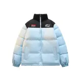 Синий хлопковый пуховик