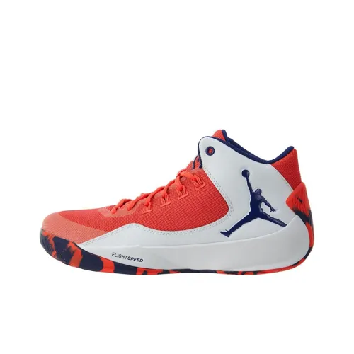 Джордан Rising High 2 Support Lightweight High Top Винтажные баскетбольные кроссовки Мужские Оранжевые Белые
