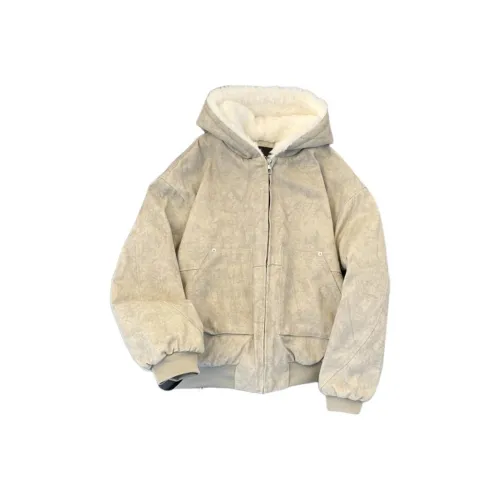 D W Серый Абрикос Зимний с флисовой подкладкой унисекс пуховики