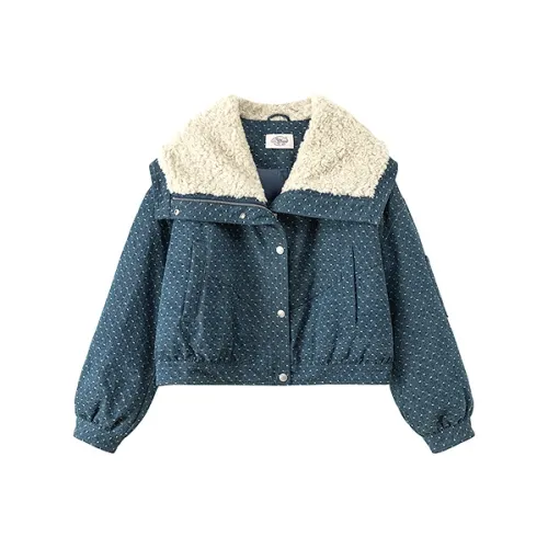 CHUU Темный деним синий женский пуховик