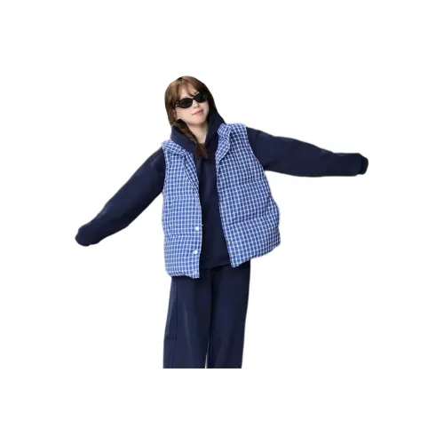 APPLEPIEORDER Женские жилеты в синей клетке