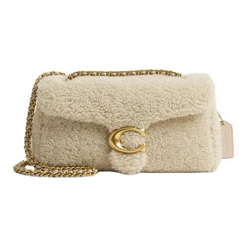 COACH Tabby Shearling с гладкой кожей сумка через плечо сумка на плечо средний размер женский латунь и бронза