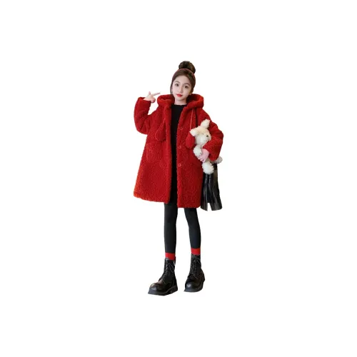 PLANDOO Red Coat Kids Sweaters PLANDOO Красное пальто Kids свитера