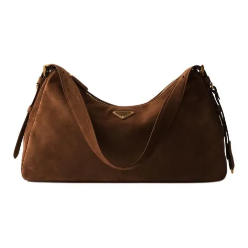 PRADA Aimee Кожа Сумка через плечо Большая Женская Какао-коричневая