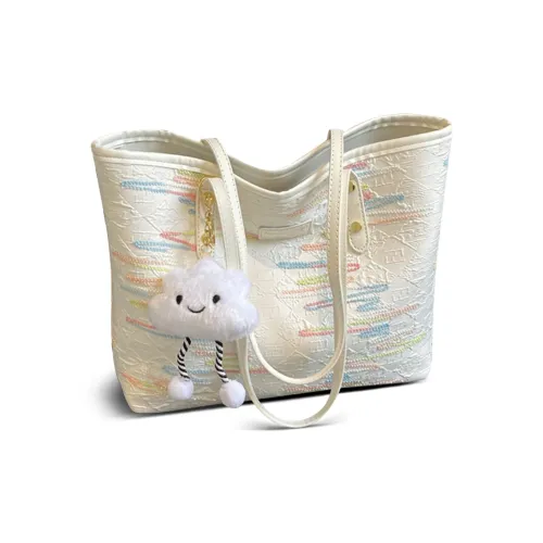 COMELY Ткань Тоут Сумка Сумка для покупок Сумка Сумка через плечо Средняя Женская Экрю