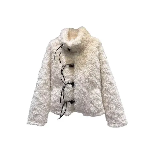 KKX Экрю Пальто Женские Бархатные Куртки