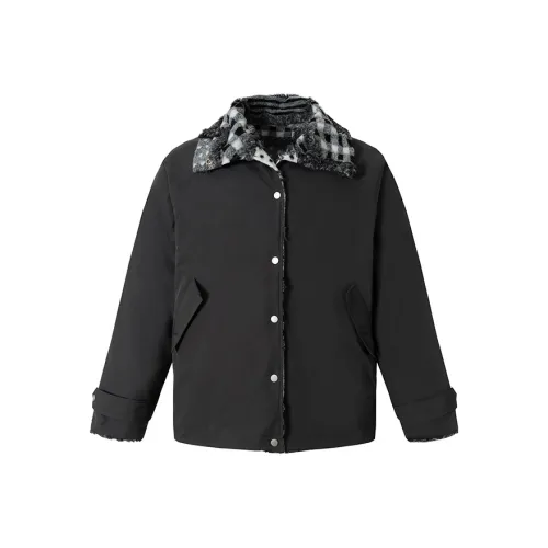 HYLHYL Черный Двусторонний Унисекс Пуховики