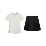 Apricot Short-Sleeved Two-Piece Set (Rain Black Skirt)  
Абрикос Короткий рукав Двухкомпонентный комплект (Дождь Черная юбка)