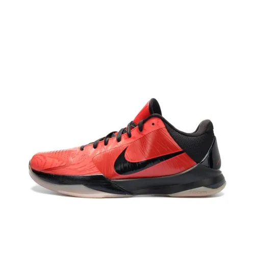 Nike Zoom Kobe 5 All Star Kobe 5 Амортизаторы Slip-resistant Низкий топ Баскетбольные кроссовки для игры Мужской Черный Красный