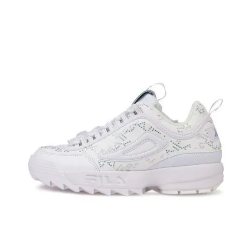 FILA Disruptor 2 Амортизация Износостойкий MID Топ Беговые кроссовки Женские Белые