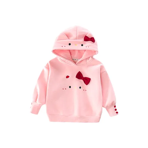 RHOBESAM Бобовый Манжета Бант С флисовой подкладкой Худи Свитшоты Розовый Предшкольные Свитшоты