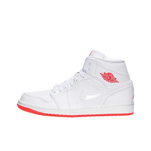 Jordan Air Jordan 1 MID Амортизаторы Slip-resistant MID Топ Винтажные баскетбольные кроссовки Мужской Белый
