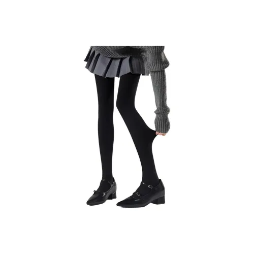 Lanza [1 упаковка] Черные носки с рисунком "стопы" термобрюки для женщин