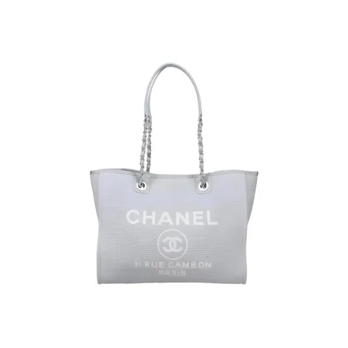 CHANEL Хлопок BEACH BAG Тоут Сумка Сумка для покупок Сумка на плечо Сумка Большая Женская Haze Синий