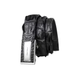 Style B Black Crocodile Bone Belt 3,8 cm  
Стиль B Черный Крокодил Кость Ремень 3,8 см