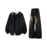 Черный топ + Черные брюки