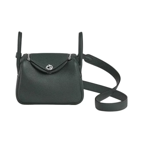HERMES Lindy Clemence Bullock Кожа Сумка Мини Женская Яшма