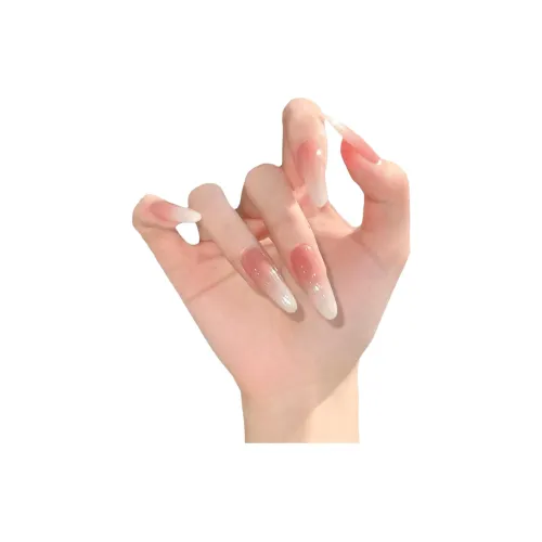 T Z Сливочный Градиентный Lingering False Nail Миндаль MID STEP Длинный Стиль Ледяной Прозрачный Телесный Румяна Stain Бесшовный Прозрачный