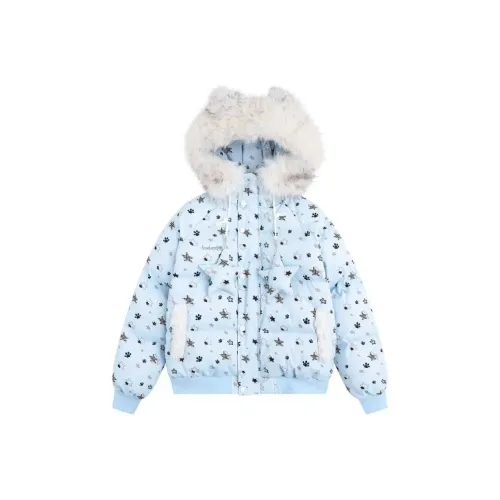 YINLEI Шерстяной воротник пуховая куртка женский