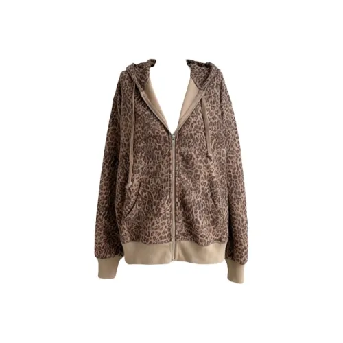 QIAOMONVHAI Леопардовый принт Женские Свитшоты