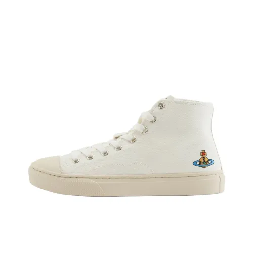 Vivienne Westwood Plimsoll High Top Canvas Shoes Women's Beige