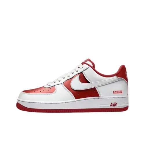 Supreme x Nike Air Force 1 Slip-Resistant Low Top Скейтборд Кроссовки Мужские Белый Красный