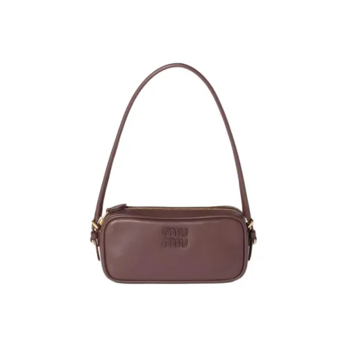 MIU MIU Телячья кожа Сумка через плечо Женская Коричневая