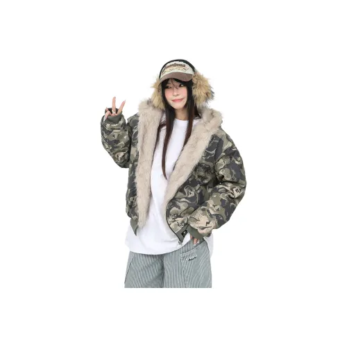 ZIAREL Армейский зеленый [Торговая марка Съемный] Унисекс Пуховики