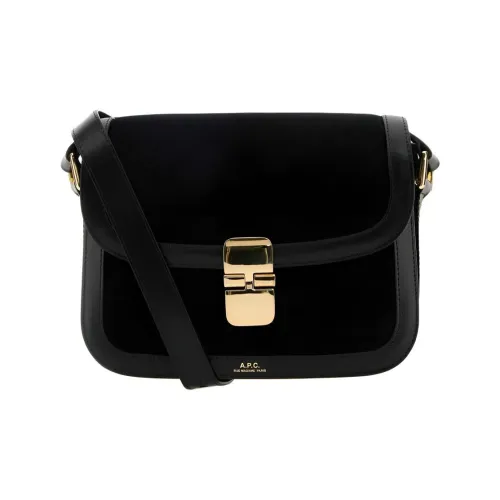 A.P.C Grace Замша Сумка через плечо Сумка на плечо Маленькая Женская Черная
