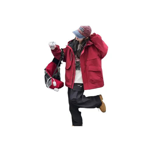 Smileyworld Красный утепленный пальто школьного возраста топы