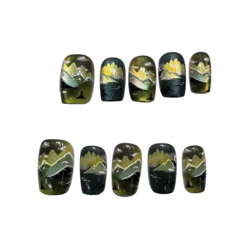 Fanze Ландшафт Scenery Премиум Feel Короткий LADDER Зеленый Градиентный Стиль Instagram 15mm