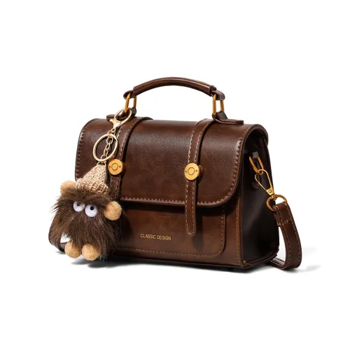 EBLAN Сумка через плечо из коровьей кожи стандартная женская коричневая