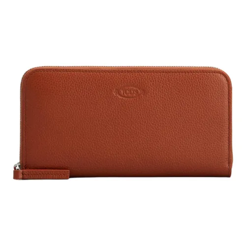 TOD'S Телячья кожа Кошелек Унисекс Оранжевый Бордо