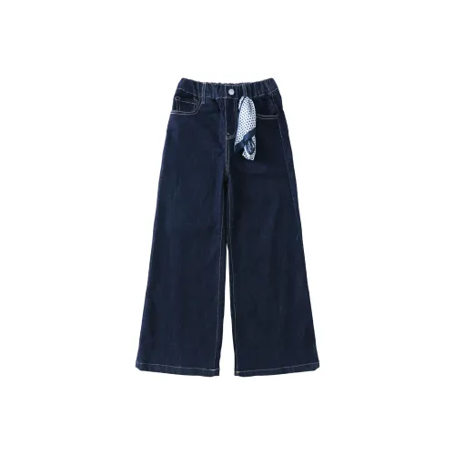 Meter Джинсы Осенние и Зимние Однотонные Микро-Эластичные Широкие Брюки